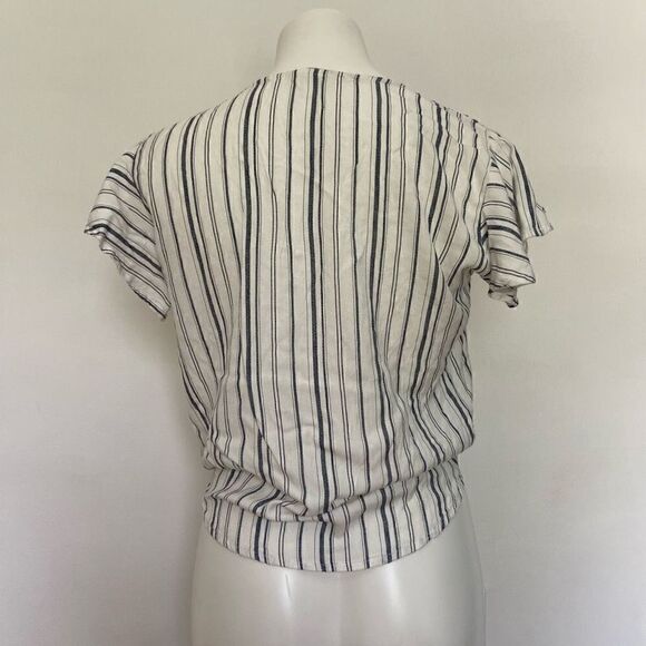Sim & Sam stripe button front flutter top - Picture 6 of 8